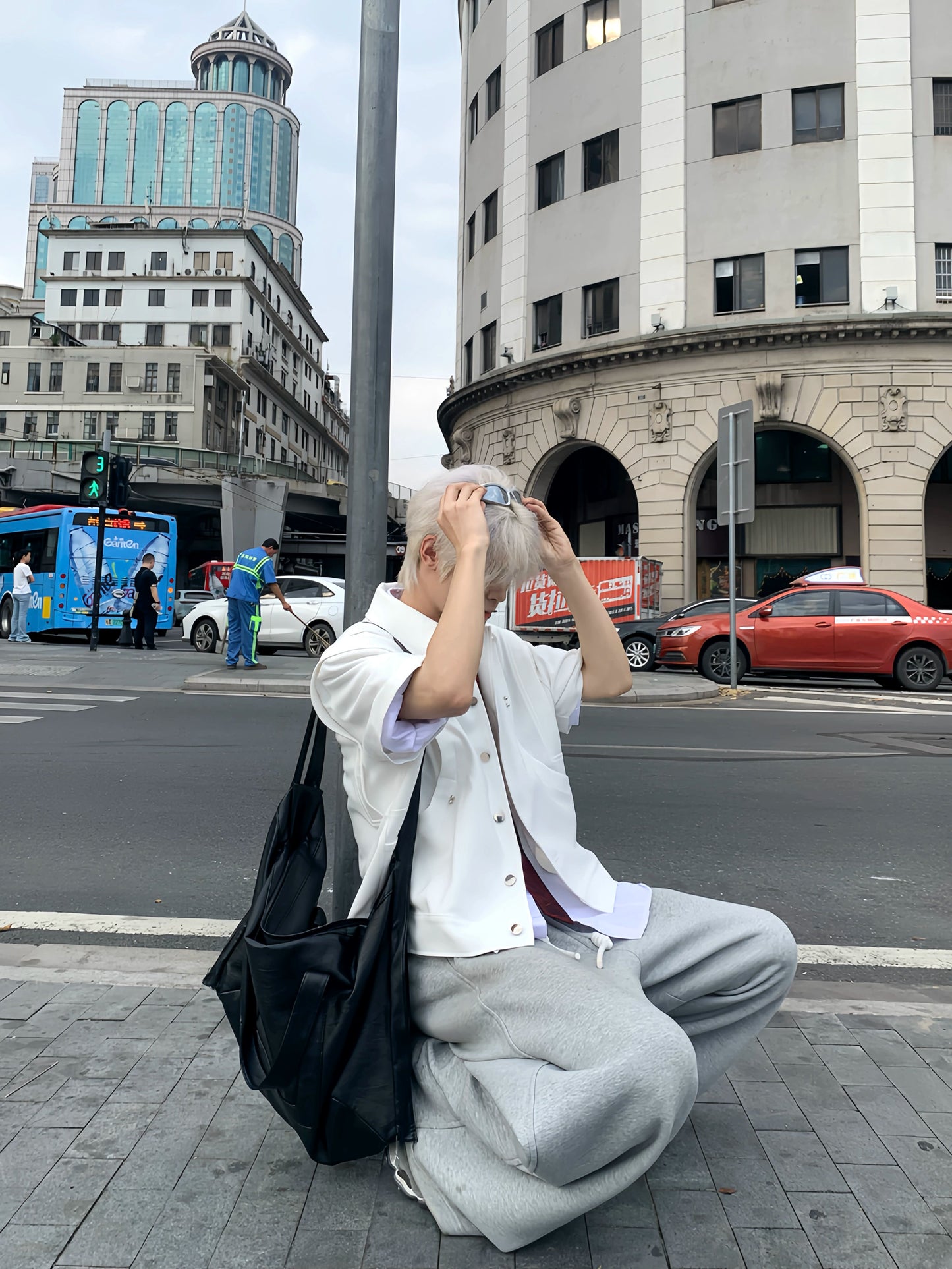 Double Layer Design Standing-Collar Jacket WN19861