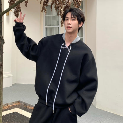 Toggle Button Sweatshirt & Wide Leg Pants Setup WN25201
