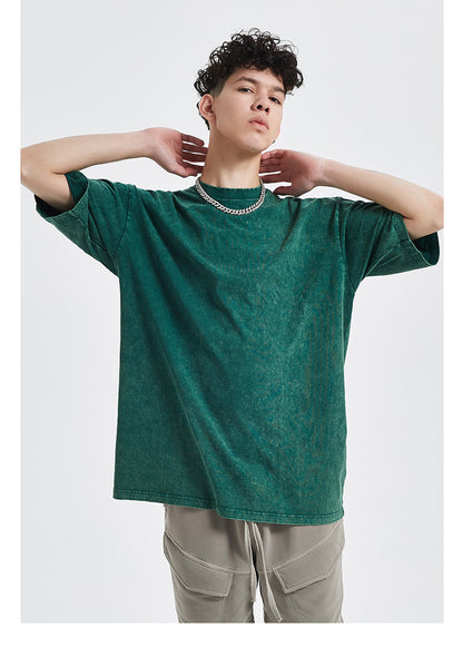 Vintage Dyed Oversize Short-sleeve T-shirt & Vintage Dyed Short Sweatpants Setup WN6631