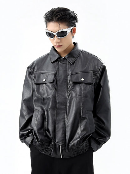 Oversize PU Leather Jacket WN10301