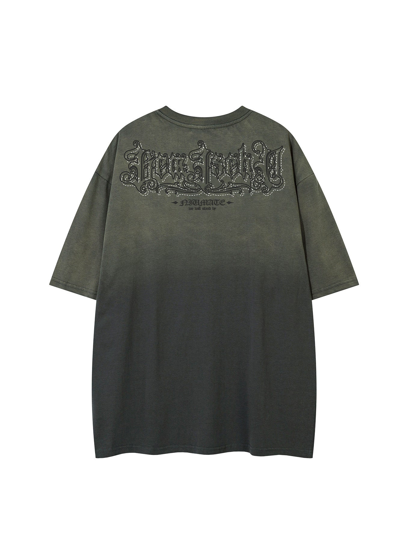Gradient Rhinestone Logo Print Short Sleeve T-Shirt WN25802