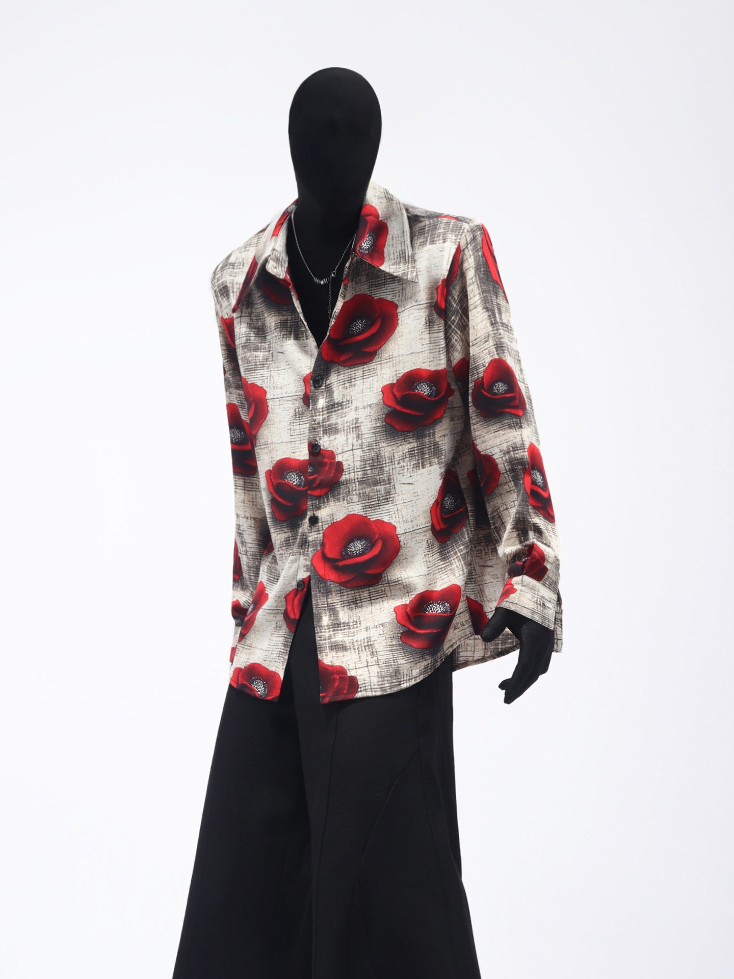 Oversize Rose Print Shirt WN23679