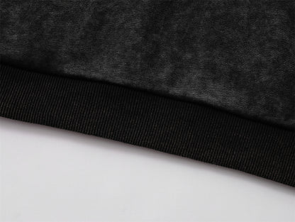 Washed Letter Print Oversize Hoodie WN11517