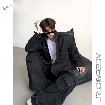 Pleats Washed Denim Jacket WN21956