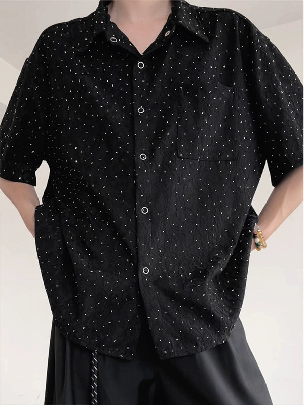 Starry Sky Design Oversize Short Sleeve Shirt WN19321