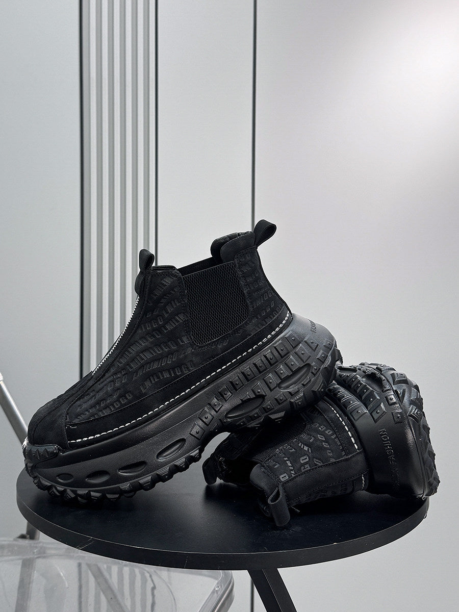 Embroidery Side Gore Chunky Sole Sneakers WN24590