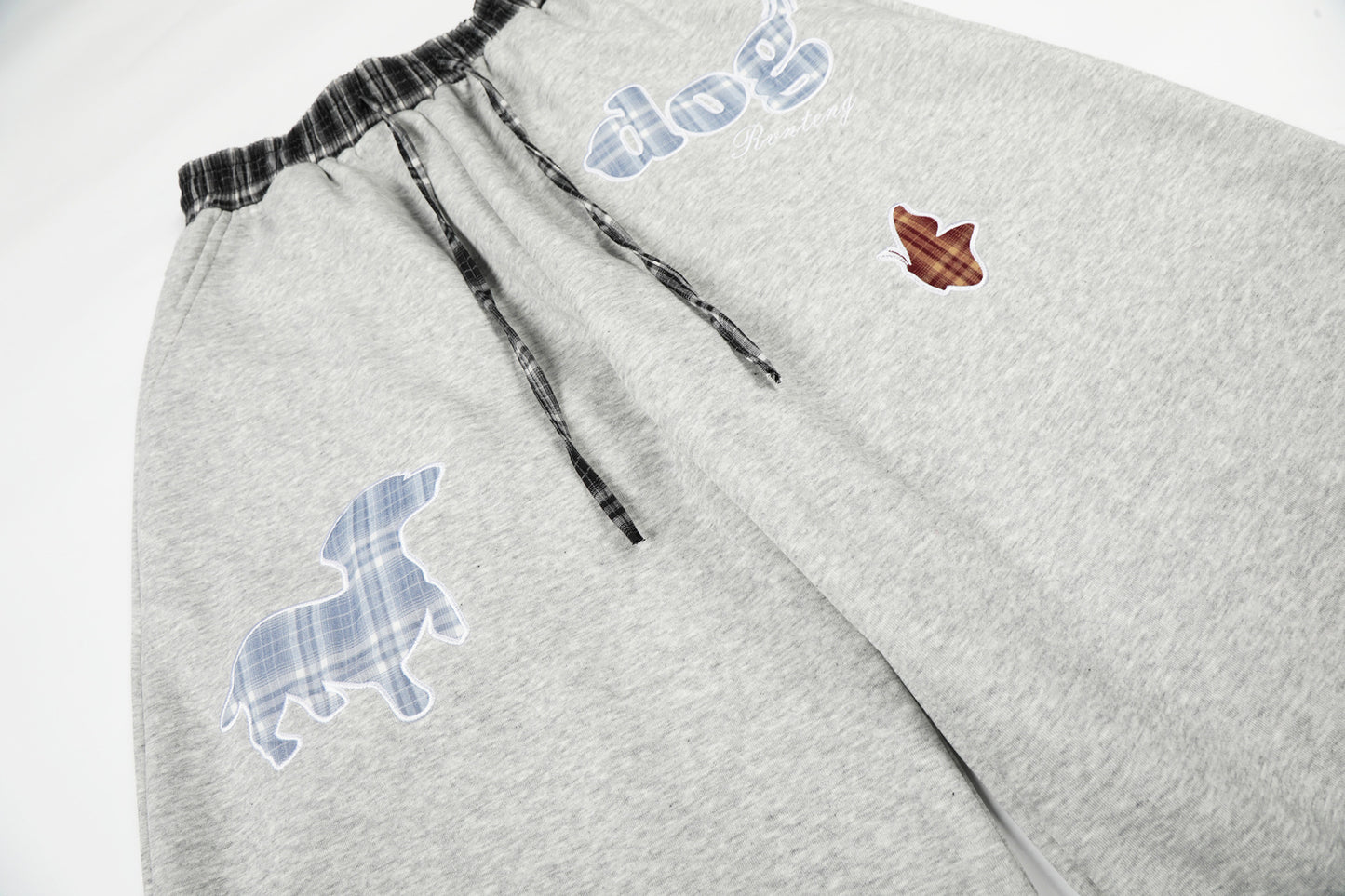 Dog Embroidery Wide Leg Sweatpants WN25812