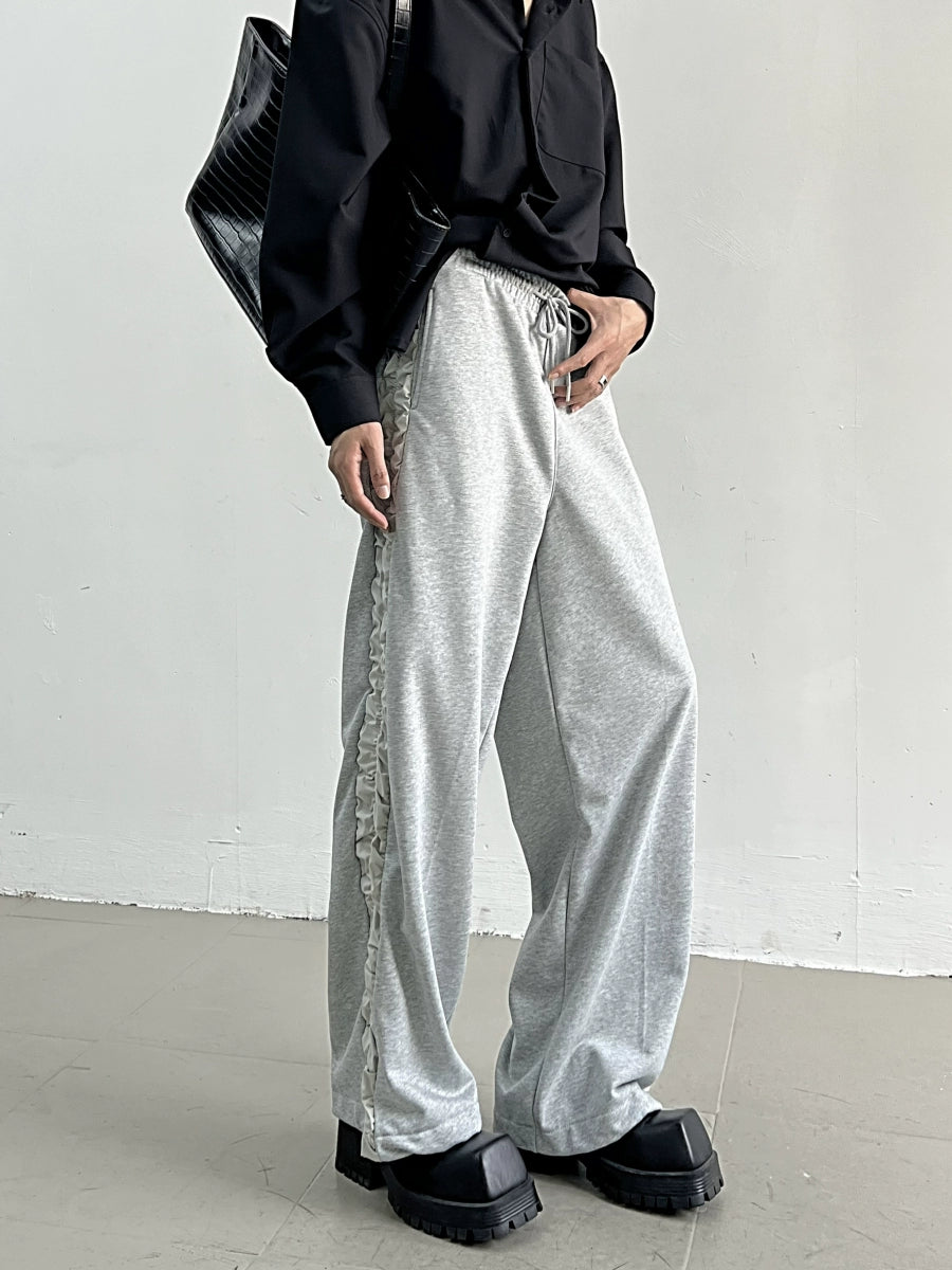 Patchwork Straight-Leg Draped Sweat Pants WN11653