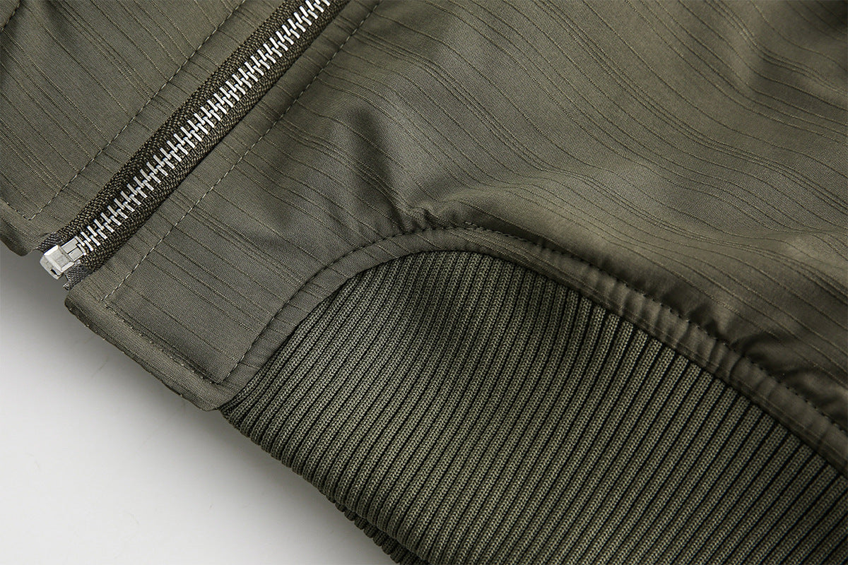 Detachable Fur Collar Flight Jacket WN12705