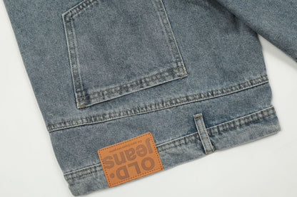 Washed Deconstruction Wide Leg Denim Half Jeans WN26112
