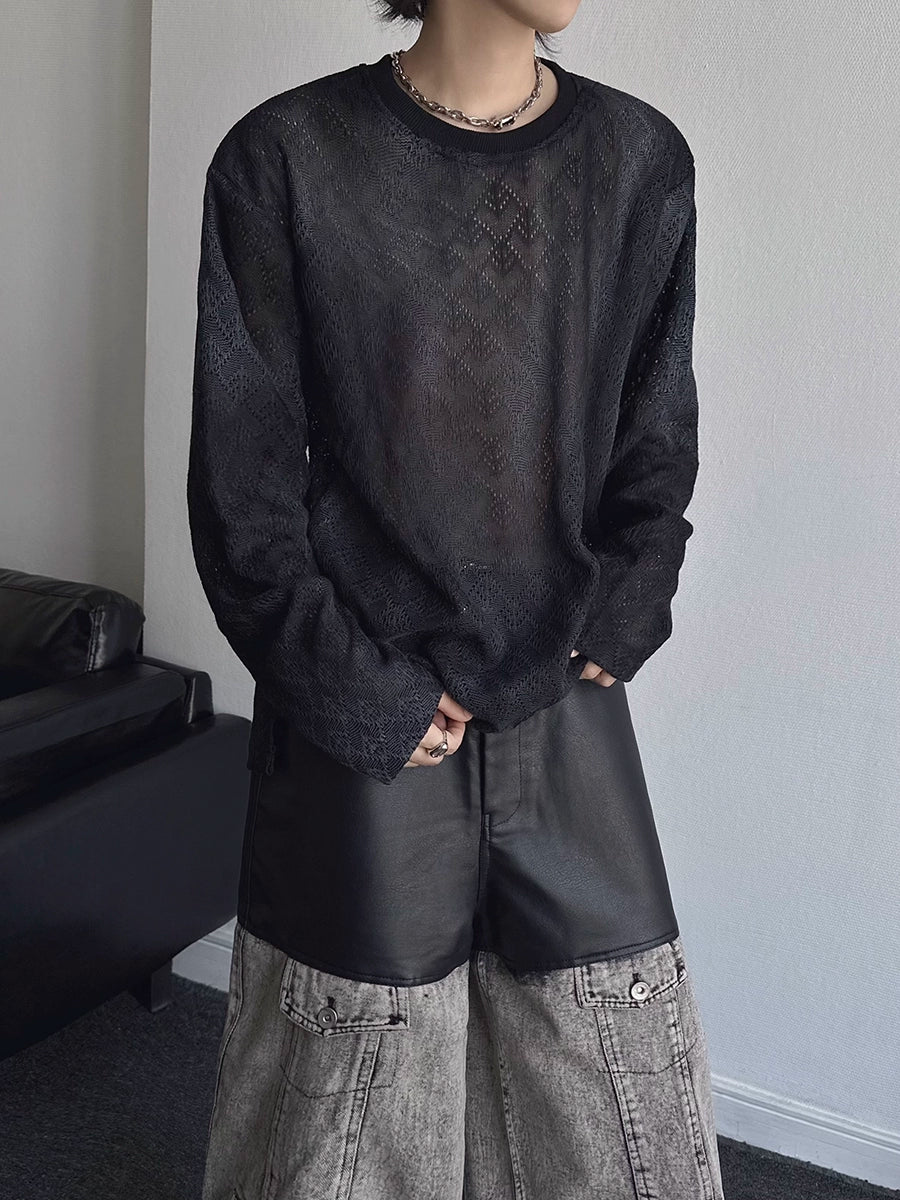 Tie-Dye Sheer Long Sleeve T-Shirt WN19358