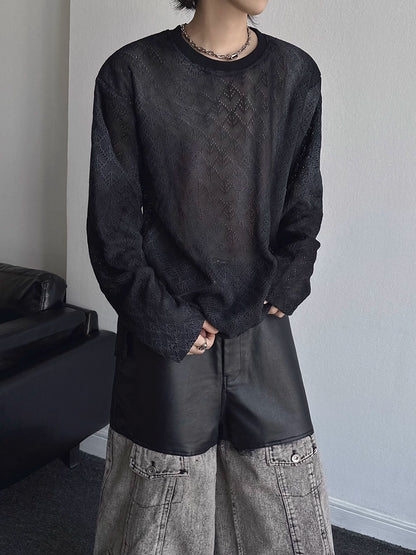 Tie-Dye Sheer Long Sleeve T-Shirt WN19358