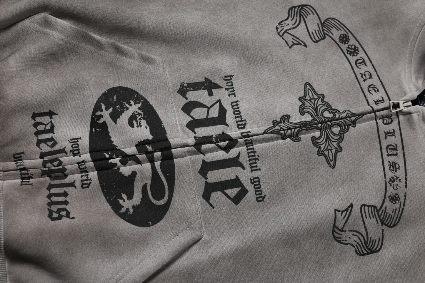 Washed Dirty Dye Zipper Hoodie WN23067