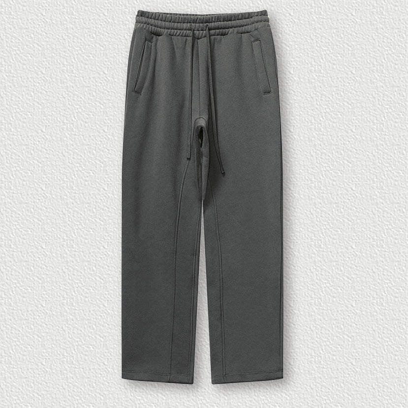 Cropped Sporty Zipper Hoodie & Sweat Jogger Pants & Straight-Leg Sweatpants Setup WN23116