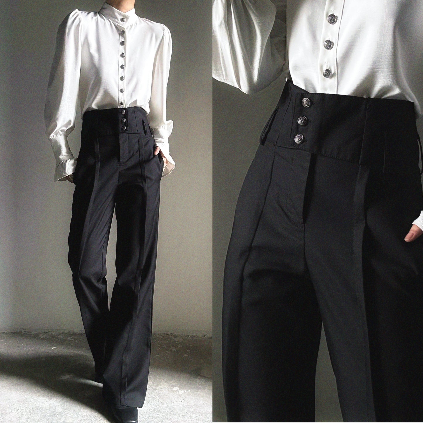 High-Waist Belted Flare Trousers WN23124
