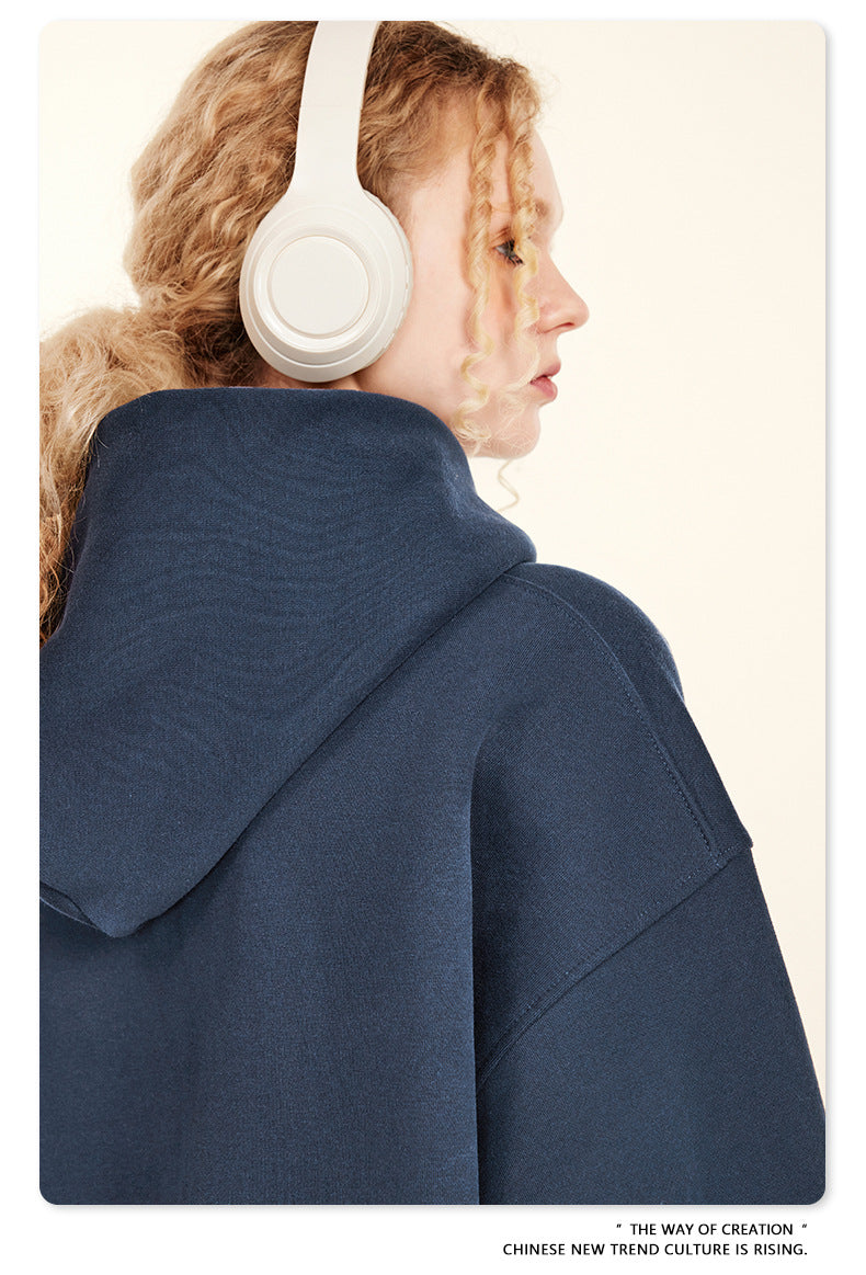 Fleece Lining Oversize Washed Zipper Hoodie WN9943