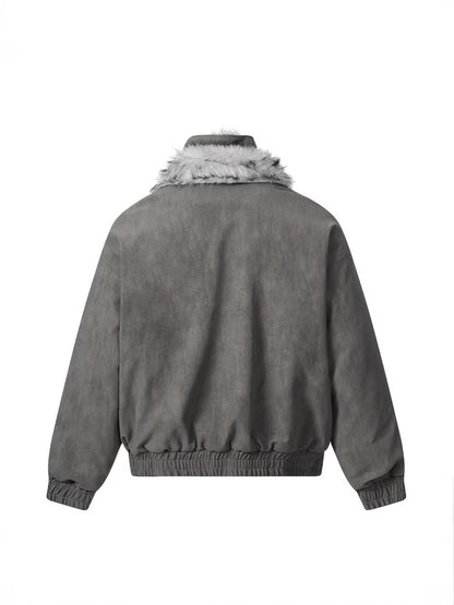 Fake Fur Collar Cuff Detail Jacket WN27963