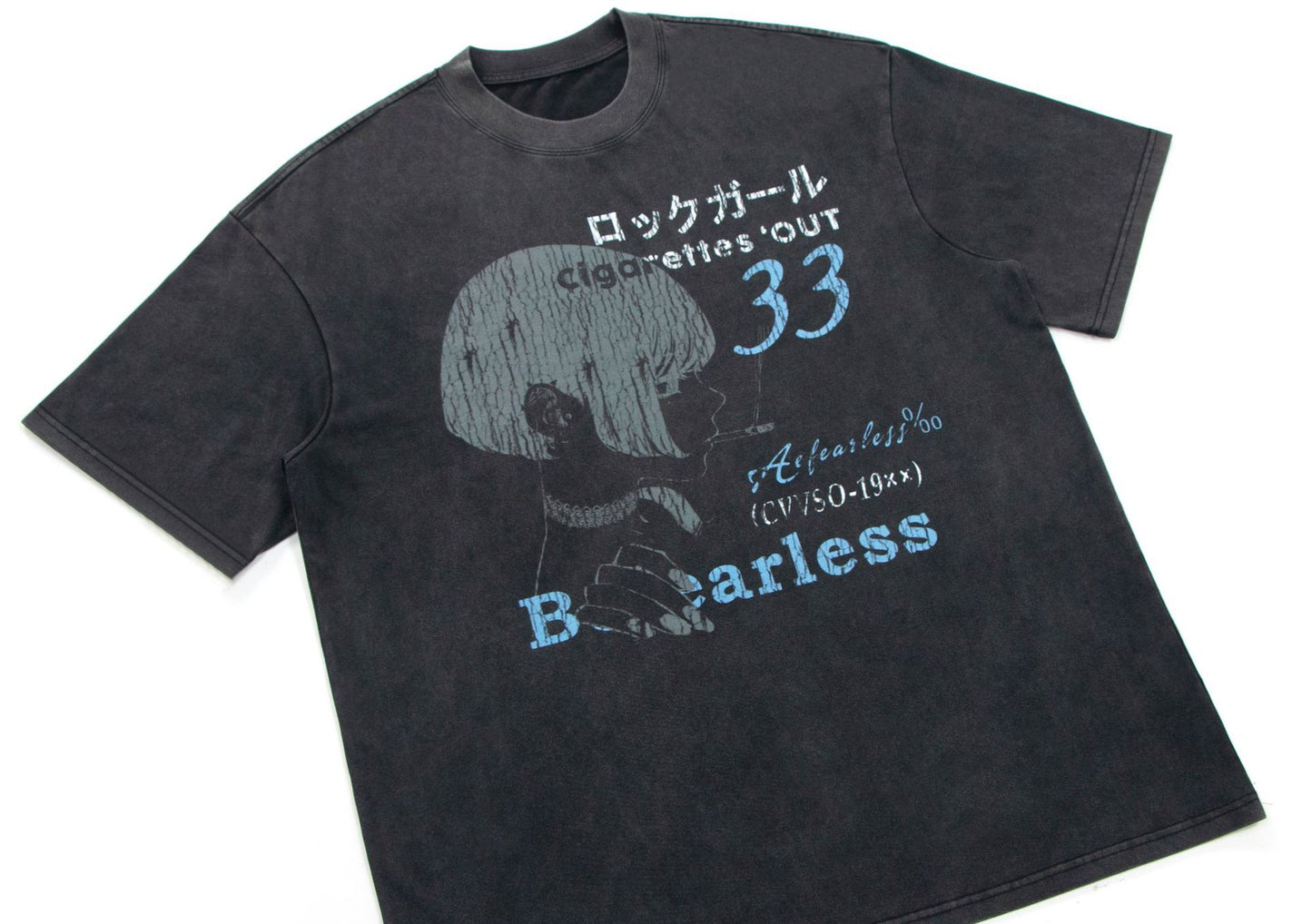 Illustration Letter Print Oversize Short Sleeve T-Shirt WN25944