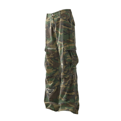 Camouflage Damage Cargo Pants WN25400