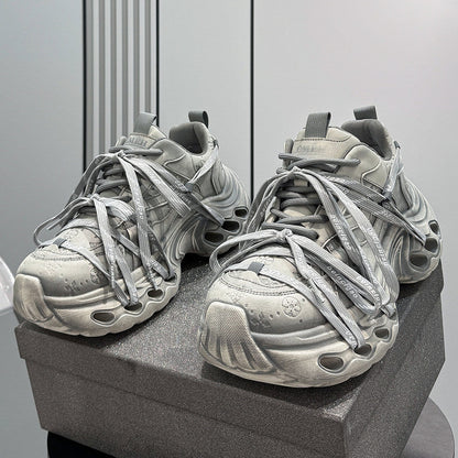 Metallic Rope Lace Chunky Sole Sneakers WN24639