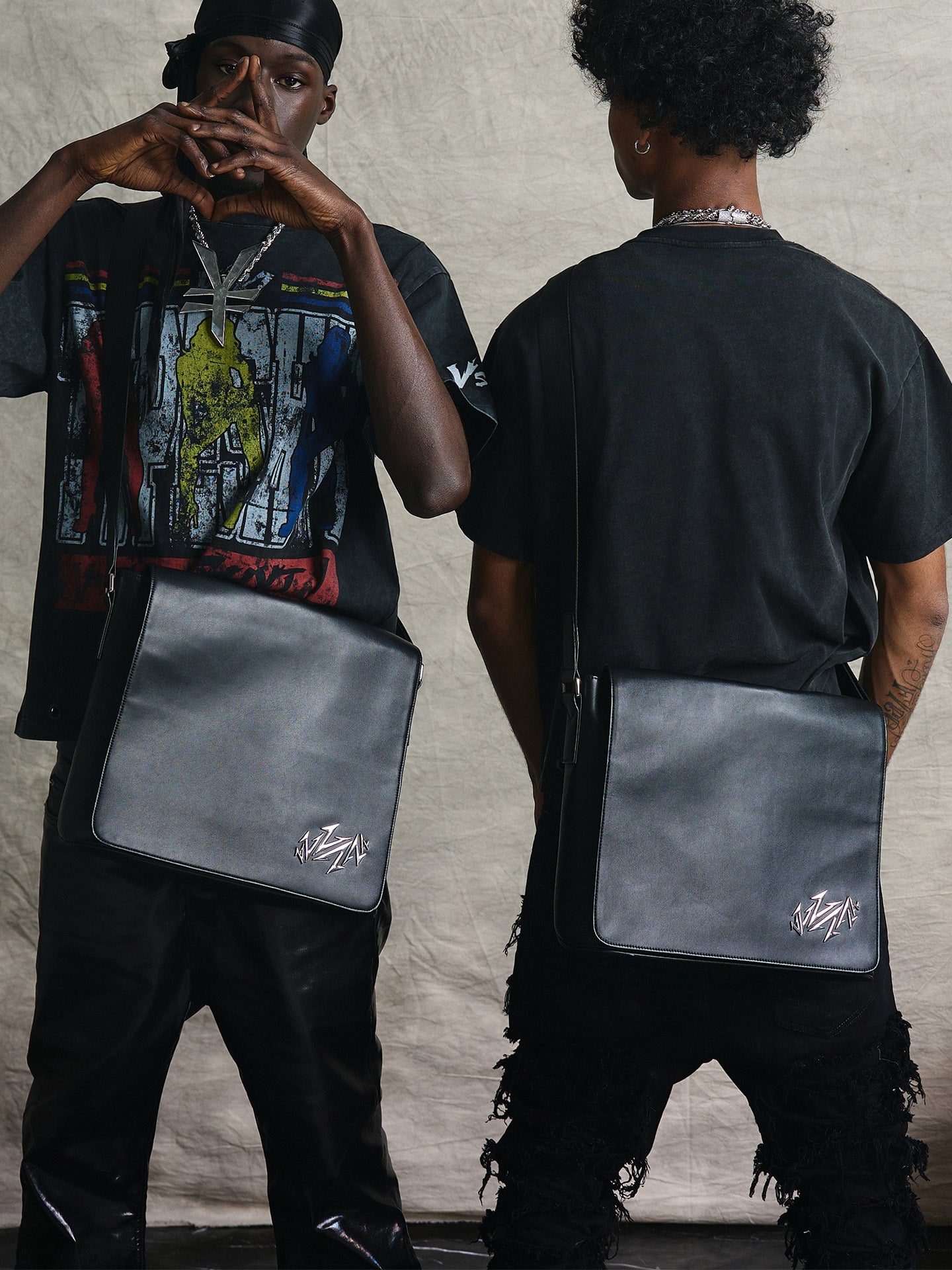 Metal Decor Microfiber PU Leather Shoulder Bag WN21004