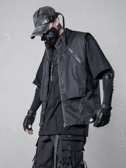 Patchwork Zipper Utility Tactical Vest WN22587