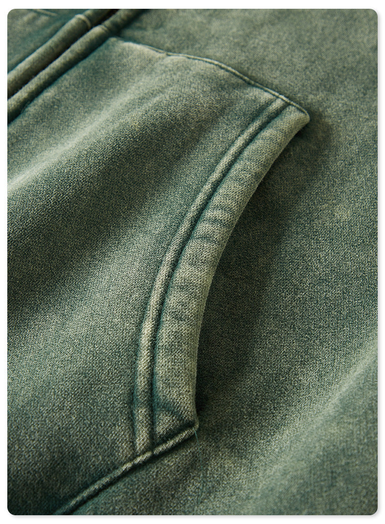 Oversize Washed Zipper Hoodie WN6461