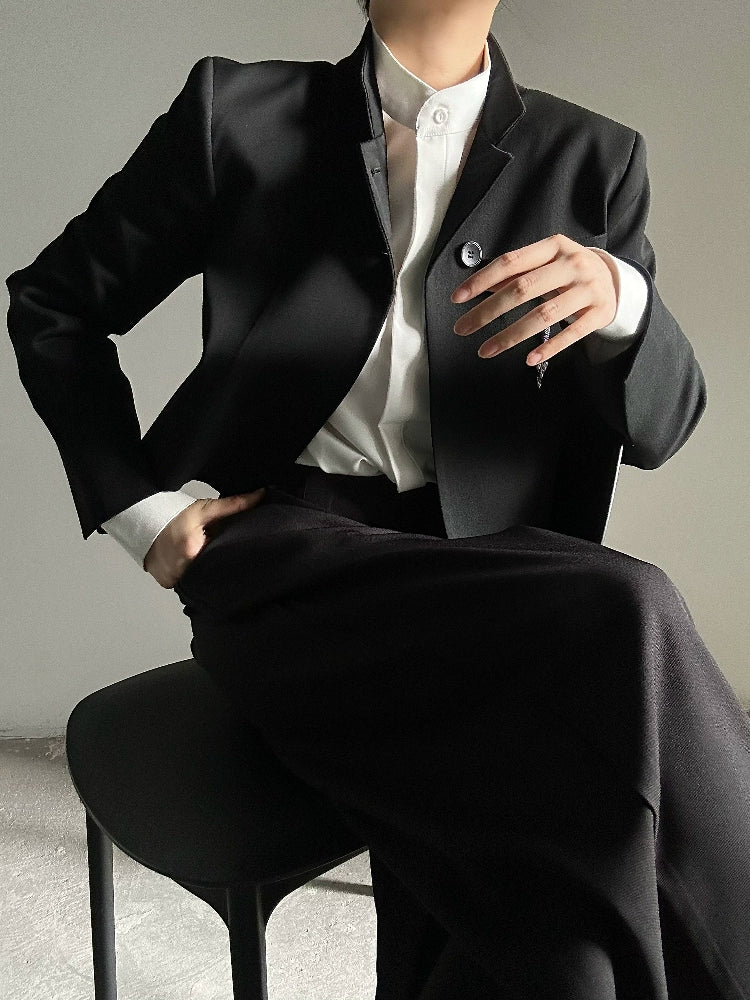 Shoulder Line Cropped Tailored Jacket WN19626