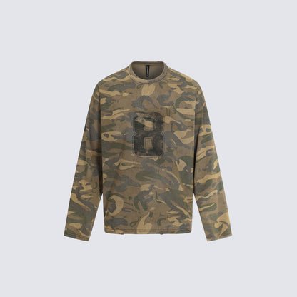 Camouflage Oversize Long Sleeve T-shirt WN28085