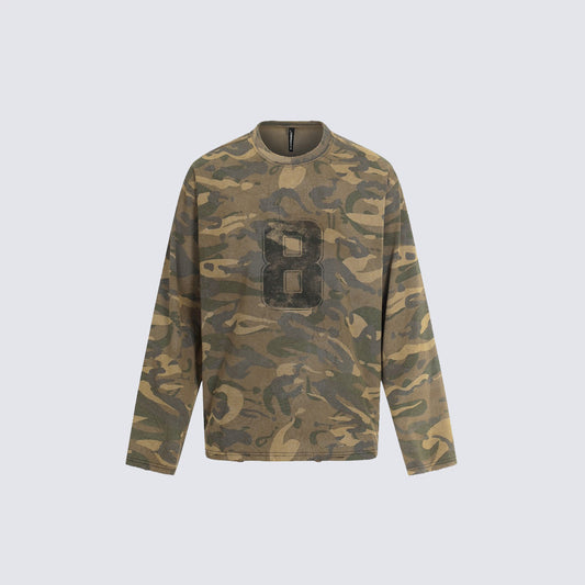 Camouflage Oversize Long Sleeve T-shirt WN28085