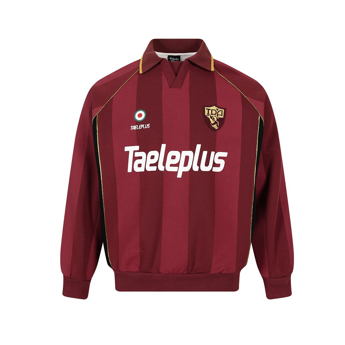 Stripe Patch Embroidery Polo Sweatshirt WN23606