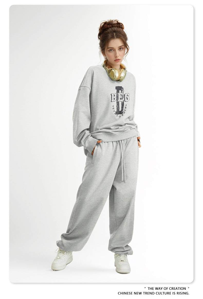 Print Oversize Crewneck Sweatshirt WN9949