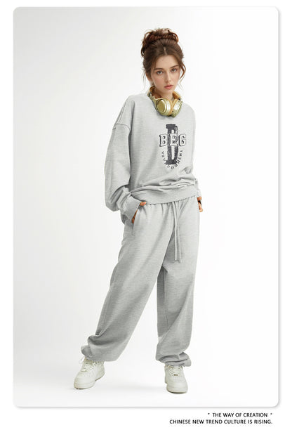 Print Oversize Crewneck Sweatshirt WN9949