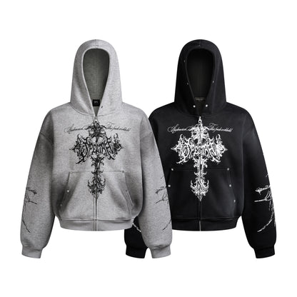 Dirty Dye Cross Heavyweight Pullover Hoodie WN23066