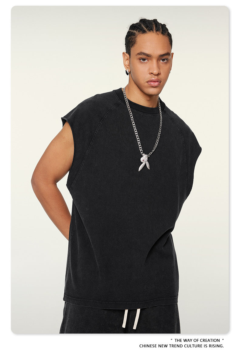 Washed Oversize Tank Top T-shirt WN6447