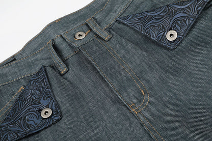 Raw Wide Leg Denim Jeans WN25982