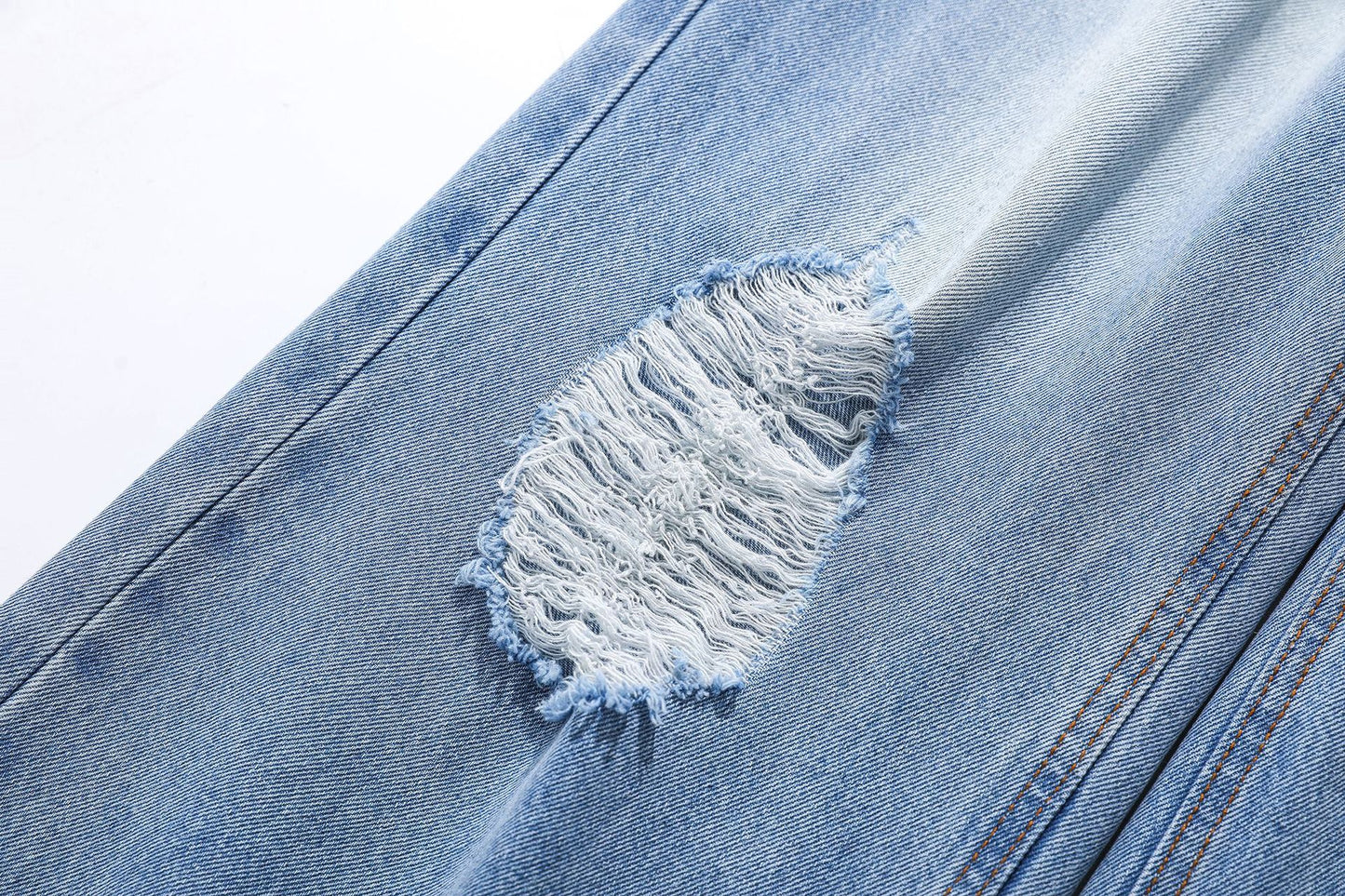 Washed Damage Wide Leg Flare Denim Jeans WN25862