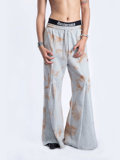 Mud Dyed Zipper Flare Sweatpants WN7293