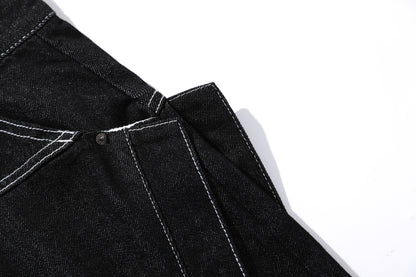 Raw Denim Deconstruction Wide Leg Half Pants WN26099