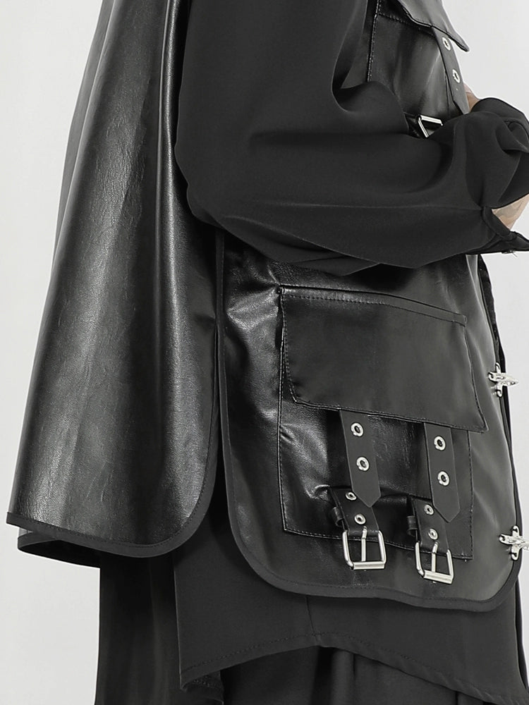 Studs Design PU Leather Short Vest Jacket WN20145