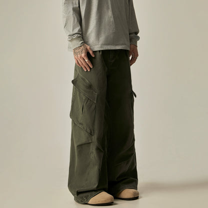 Wide Leg Straight Cargo Pants WN8963