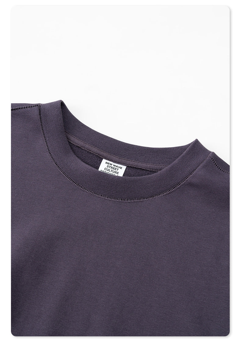 Oversize Heavyweight Basic Round Neck Sweatshirt WN9929