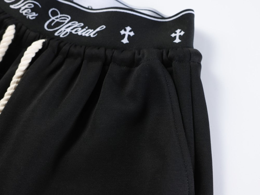 All-Over Graffiti Crackle Puff Print Wide Leg Sweatpants WN27852