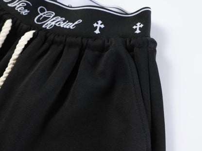 All-Over Graffiti Crackle Puff Print Wide Leg Sweatpants WN27852