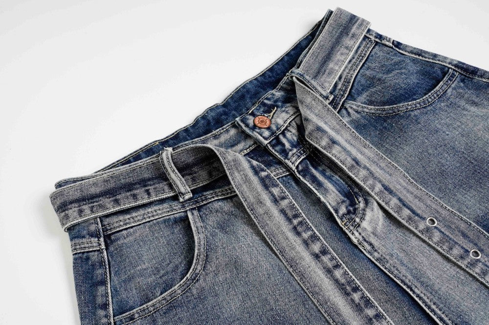 Denim Workwear Wide Leg Half Pants WN27941