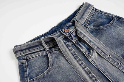 Denim Workwear Wide Leg Half Pants WN27941