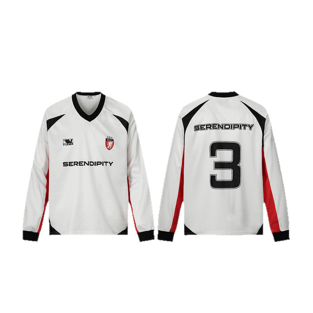 Sporty V-Neck Long Sleeve T-Shirt WN26475