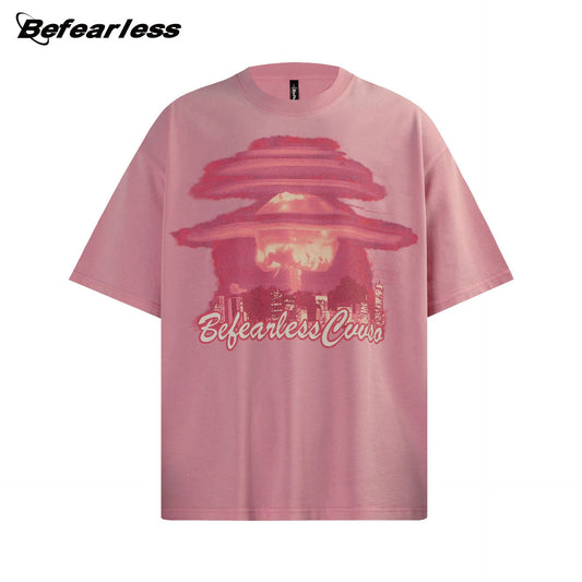 Explosion Artwork Oversize Short Sleeve T-Shirt WN26218