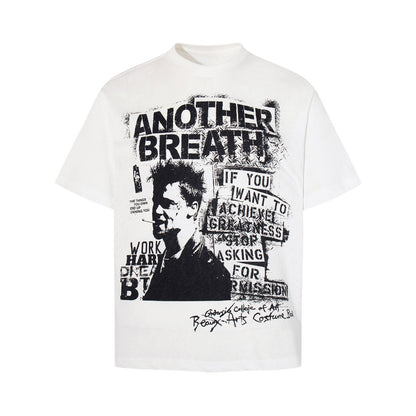 Rock Portrait Print Cotton Short Sleeve T-Shirt WN24238