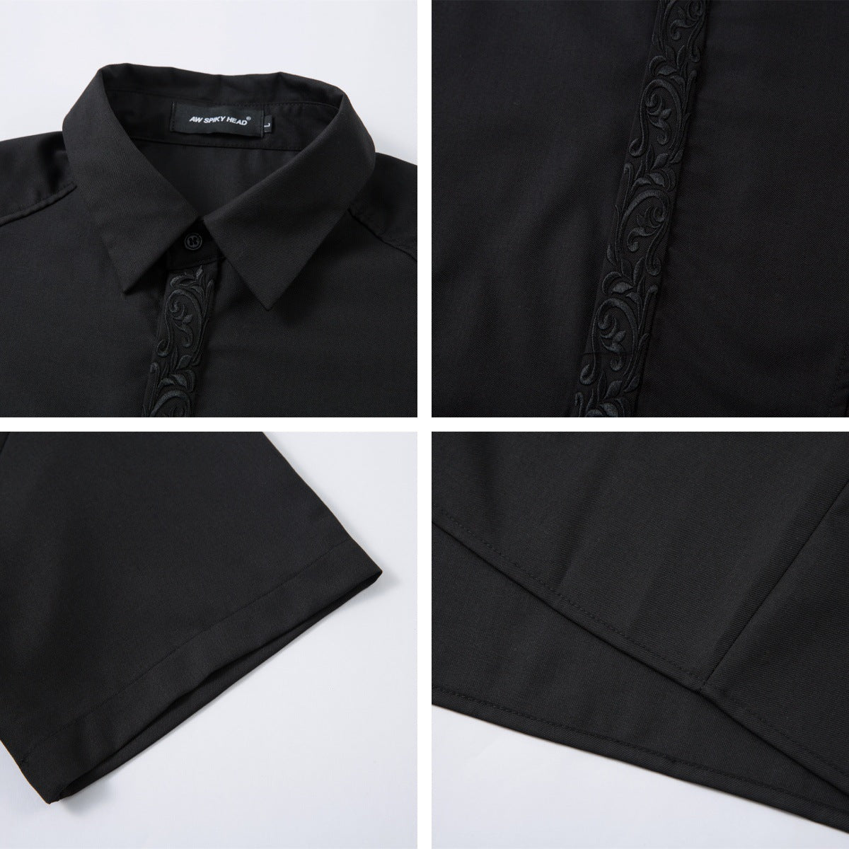 Everlasting Flower Embroidery Deconstructed Short Sleeve Shirt WN26848
